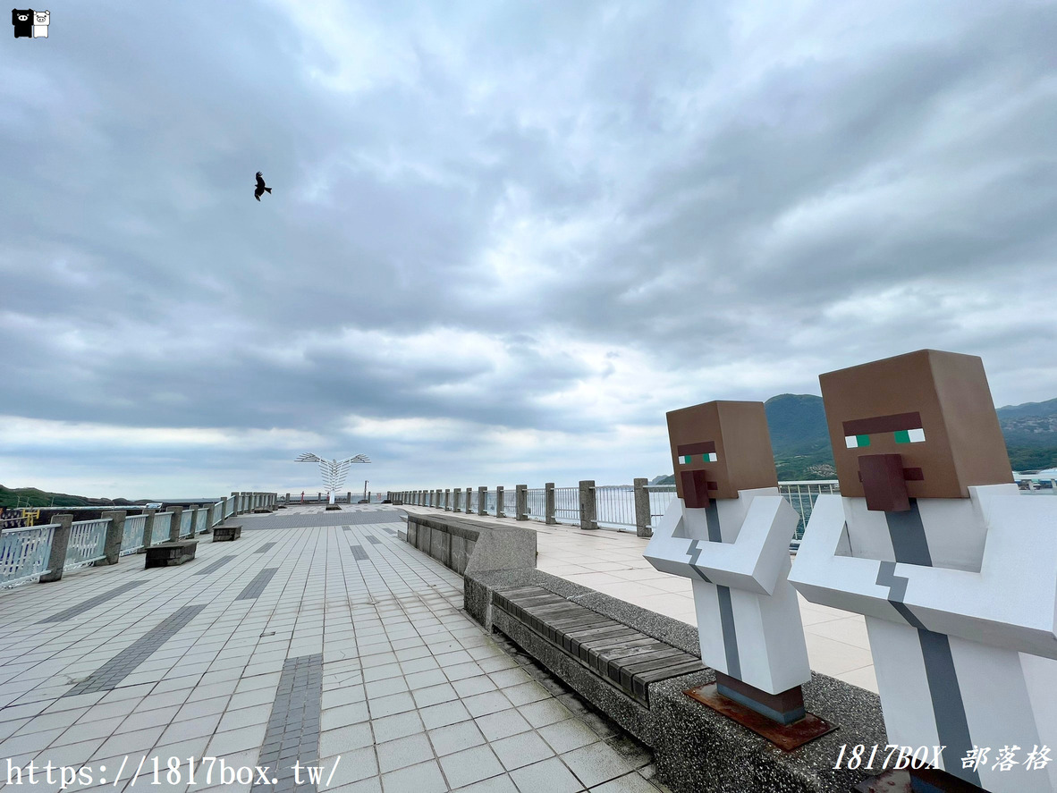 【新北。瑞芳】深澳漁港。深澳漁港海天步道。Minecraft遊戲角色帶進現實世界