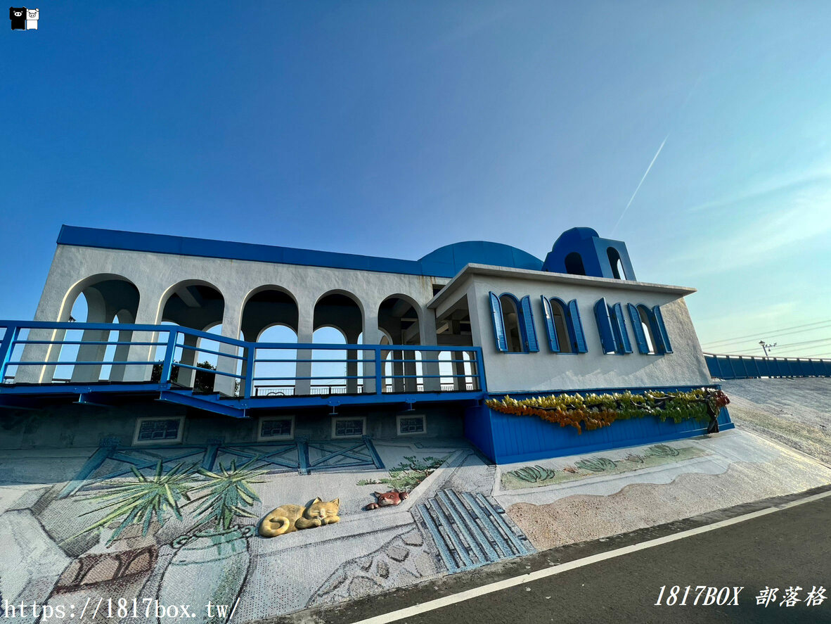【台中。龍井】百年歷史老漁港。麗水漁港。麗水驛站。希臘風情藍白建築觀景平台