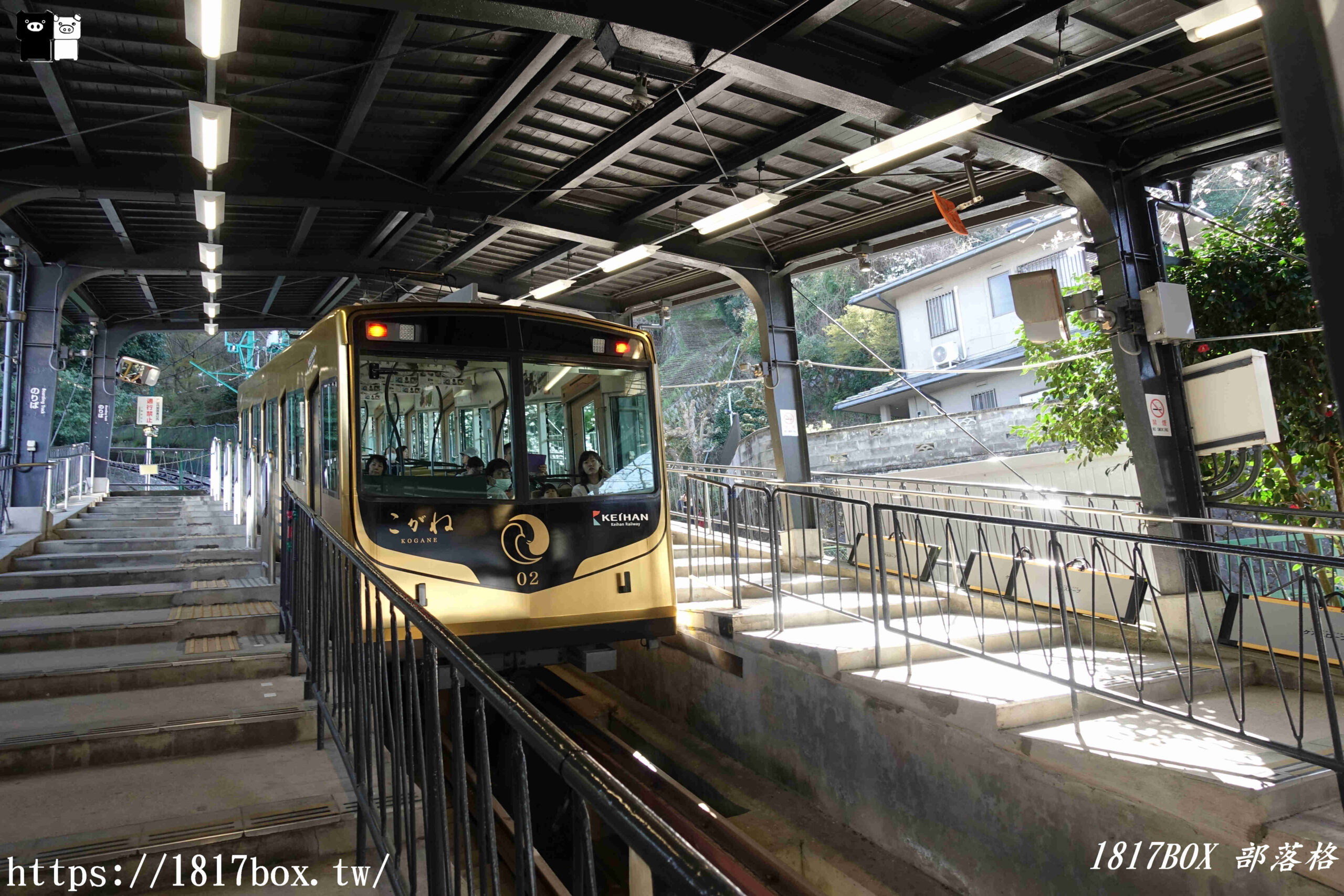 【京都景點】石清水八幡宮參道纜車。從車窗欣賞京都以南景色