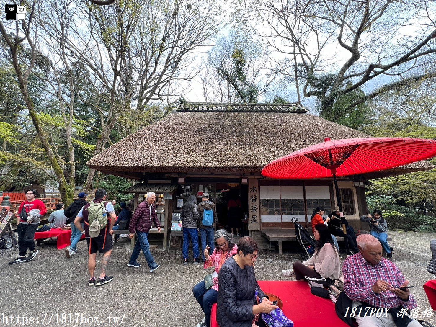 【奈良美食】水谷茶屋。隱藏在奈良公園裡的小合掌屋。在超夢幻小茅葺屋裡吃烏龍麵和甜點