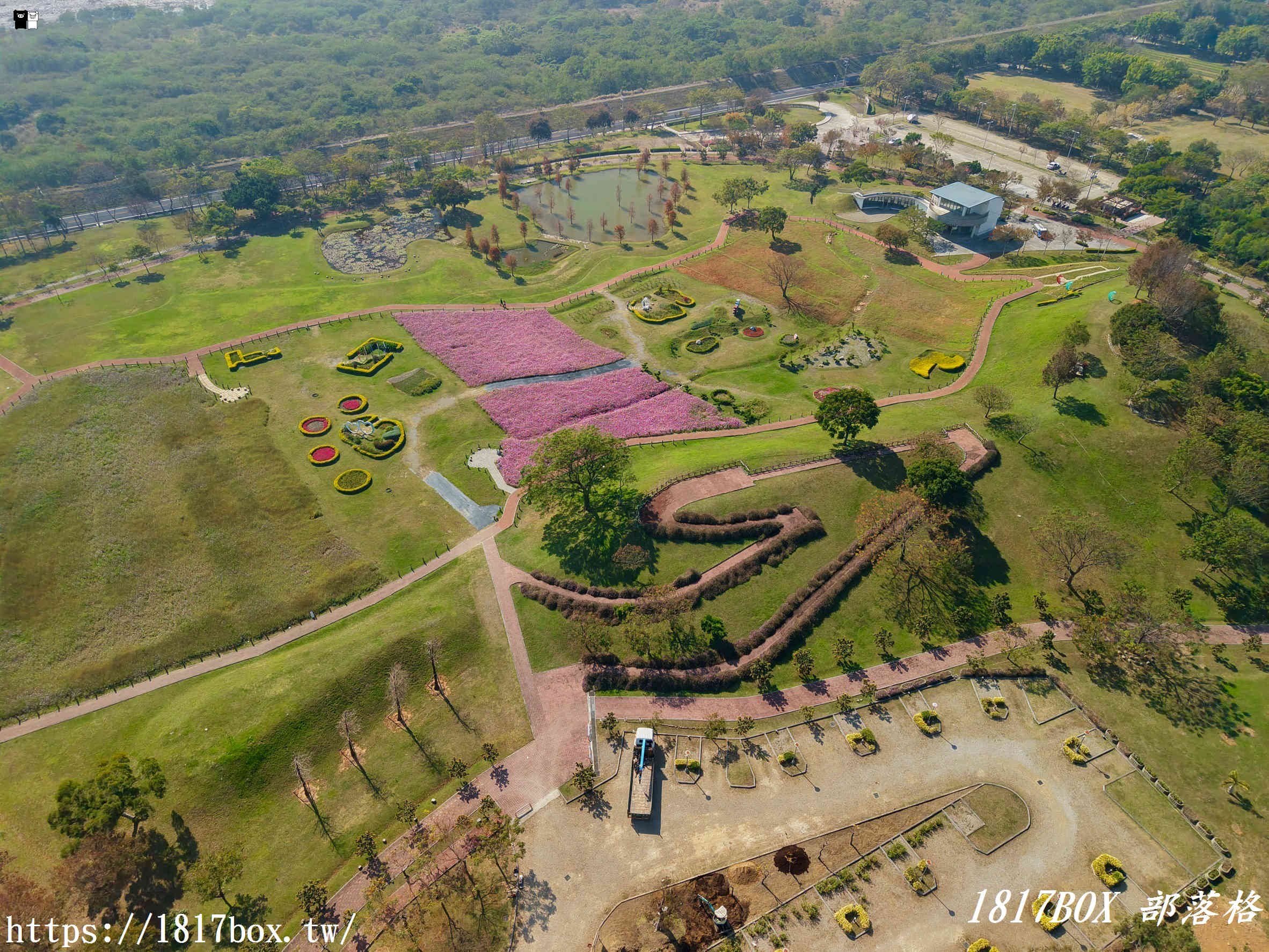 【台中。后里】后里環保公園。賞花、放風箏、野餐。空拍攝影分享