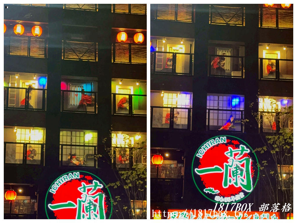 【福岡中洲】不必排隊也能看！一蘭本社總本店：夜晚限定的神級燈光秀，巨大拉麵燈籠牆超震撼